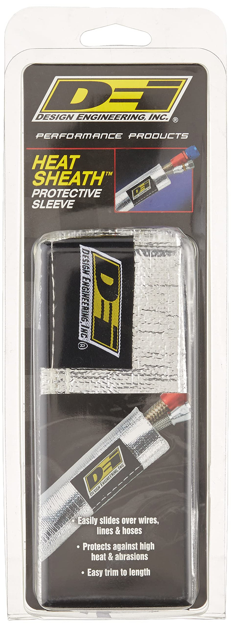 Design Engineering 010419 Heat Sheath 1" I.D. x 3ft Aluminized Sleeving for Ultimate Hi-Temp Protection 1" I.D.