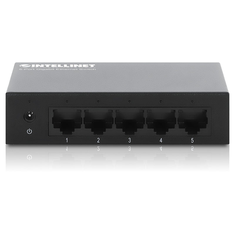 Intellinet 5-Port Gigabit Ethernet Network Switch, Ethernet Splitter - Unmanaged | Plug & Play | Auto Traffic Optimization | Fanless Metal Housing - for Computer Networking Hub, Desktop – 530378