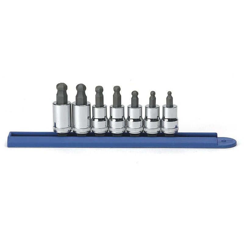 GEARWRENCH 7 Pc. 3/8" Drive Ball End Hex Bit Socket Set, Metric - 80587 3-10mm 7 Pc Ball End Hex Socket Set