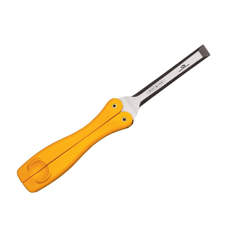 FastCap Pocket Wood Chisel with Foldable Nylon Handle for Carpentry and Woodworking - 1/2" Precision Tool Steel, 56-58 Rockwell Hardness - 80494