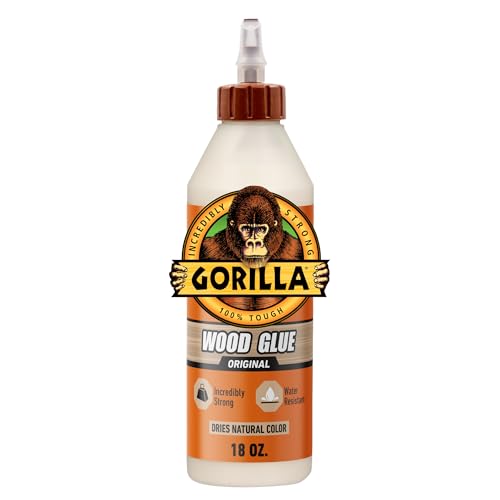 Gorilla Wood Glue, 18 oz Bottle, Water Resistant PVA Adhesive 18oz 1