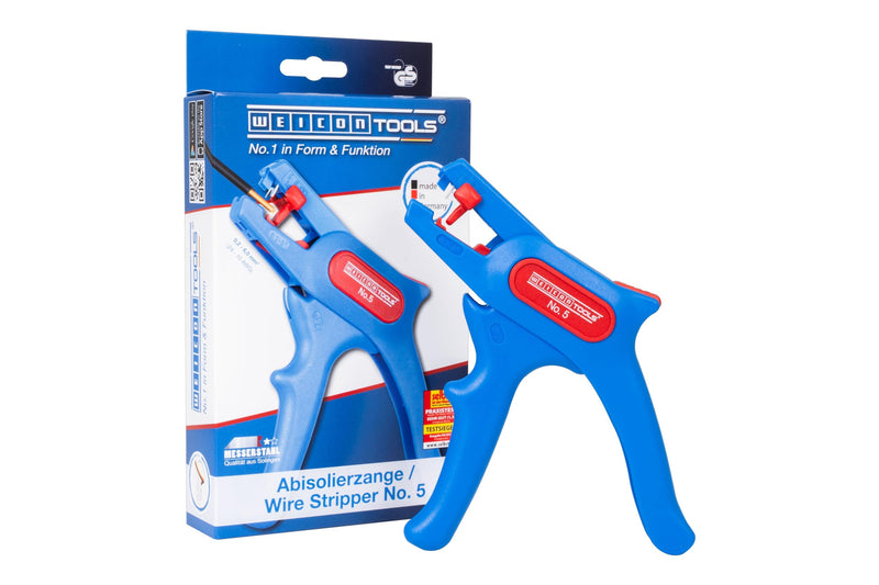 WEICON TOOLS Wire Stripper No. 5, automatic wire stripper 0.2-6 mm², wire stripper with side cutter up to 2 mm