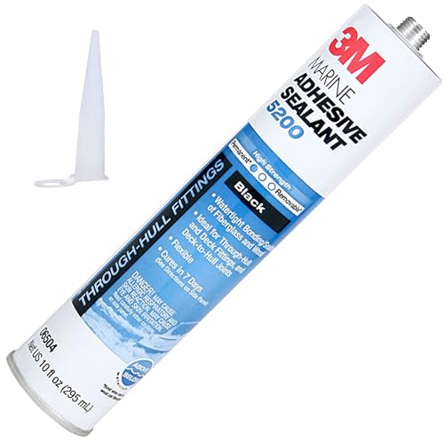 3M Marine Adhesive Sealant 5200, Black, 10 fl oz Cartridge with Nozzle