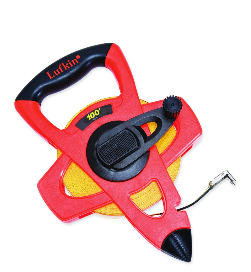 Crescent Lufkin 1/2" x 30m/100' Hi-Viz Orange Fiberglass SAE/Metric Dual Sided Engineer's Tape Measure - FM030DM 30.5 m