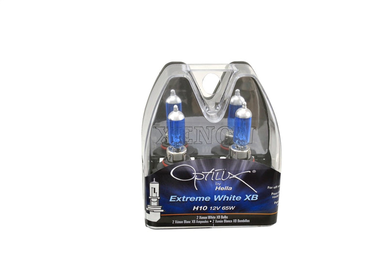 HELLA H71071012 Optilux XB Series H10 Xenon White Halogen Bulbs, 12V, 65W 2 Pack Extreme White XB - 65W Twin Plastic Case
