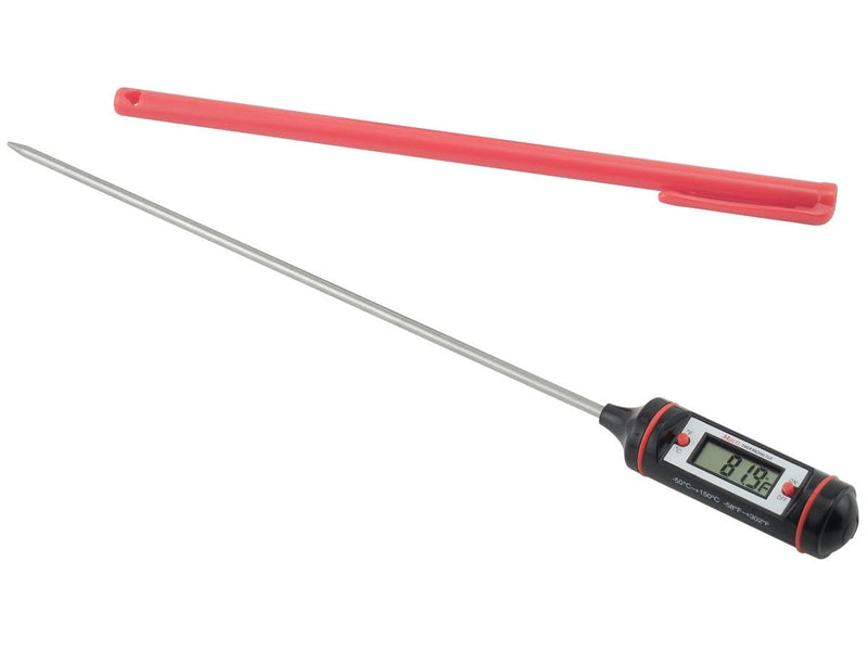 General Tools Digital Thermometer #DT310LAB, 8 Inch Extra Long Stainless Steel Probe, -58 to 302 degrees Fahrenheit (-50 to 150 degrees Celsius) Range with High and Low Alarms, Auto-Off Thermometer w/ 8-Inch Stainless Steel Probe