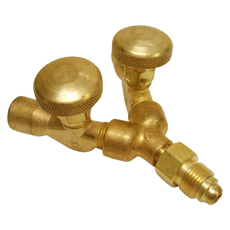 Western Enterprises 411 Valved "Y" Connections, 200 PSIG, Brass, RH, 5/8" - 18, Male/female Connection, 0.5 Length