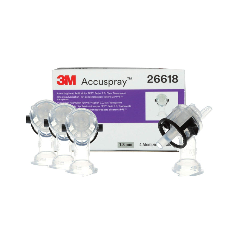 3M Accuspray Paint Spray Gun Nozzle Refills for PPS 2.0, 26618, 1.8 mm, Clear, Use with PPS 2.0 Spray Gun System for Like-New Paint Spray Performance, 4 Pack 1.8mm