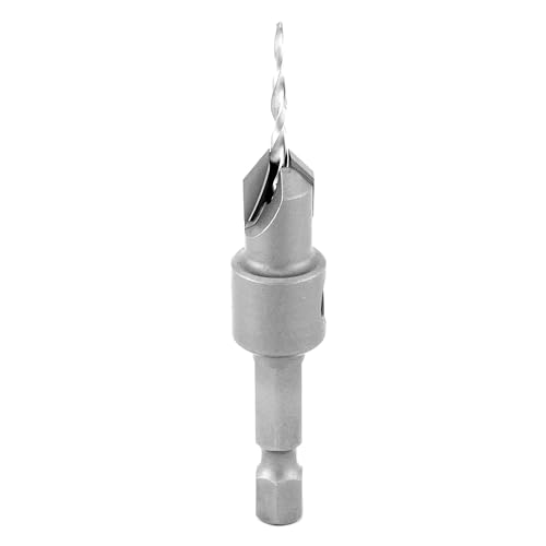 Amana Tool Carbide Tipped 82 Degree Countersink Tapered Drill Bit, 55622, Screw 6, 3/8 Dia x 3/32 Drill D x 1/4 Hex Shank