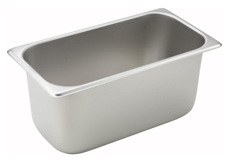 Winco 1/3 Size Pan 6" Depth (NSF) 6" Deep Straight Sided
