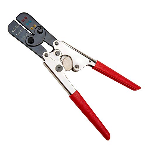 Master Appliance Professional Crimping Tool for Heat Shrink Wire Connectors - Ratcheting Wire Terminal Crimper for Multiple Gauge AWG Sizes (35084) Ratcheting Crimper