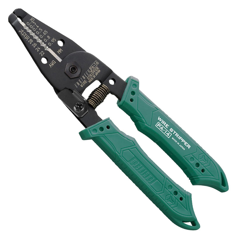 ENGINEER PA-14 Professional Precision Wire Stripper for Micro-Thin Wires. Made in Japan. Solid Wire (AWG 32-20), Stranded Wire (AWG 34-22). Sharp & Perfect Round Finishing Edge AWG34-22 For fine lines