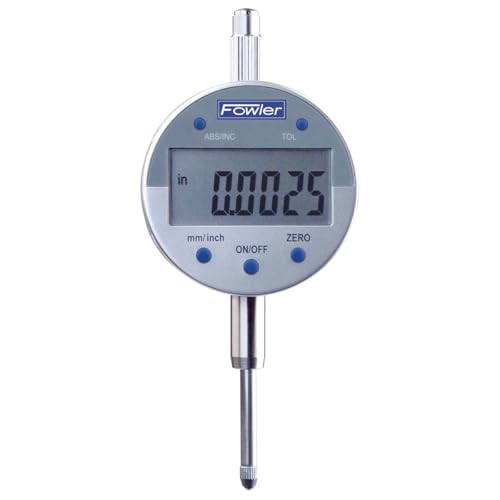 Fowler 54-520-255 Direct Inch/Metric Conversion X Blue Travel Electronic Indicator, 0.5" Maximum Measuring Range 0.5" 0.0005" 54-520-255-0 0.5" Travel Electronic