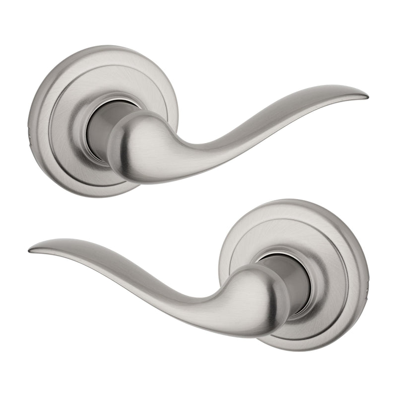 Kwikset Tustin Interior Passage Door Handle, Lever For Closet and Hallway Doors, Reversible Non-Locking Handle Lever, Satin Nickel, with Microban Protection 1 Pack