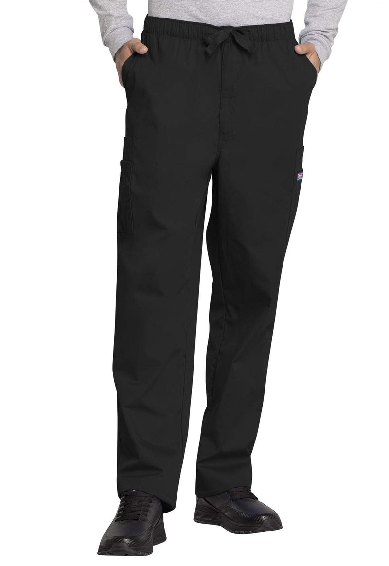 Cherokee Scrub for Men Fly Front Cargo Pant with 7 Pocket, Durable, Fade Resistant Fabric - 4000 XX-Large Big Black
