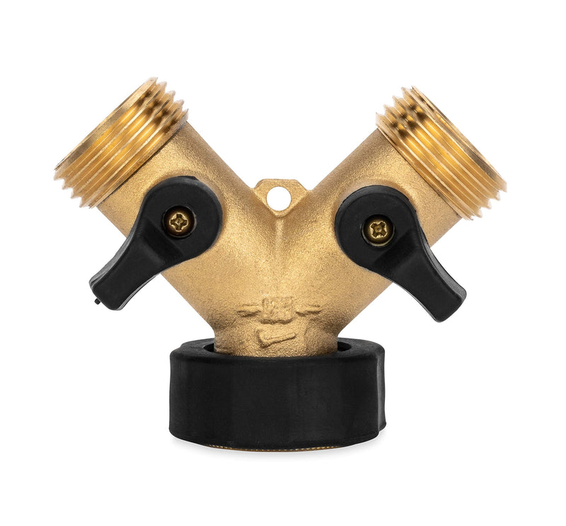 Camco Solid Brass Water Wye Valve- Easy Grip Valve Handles and Simple Water Hose Connection CSA Low Lead Certified - (20123) No Size