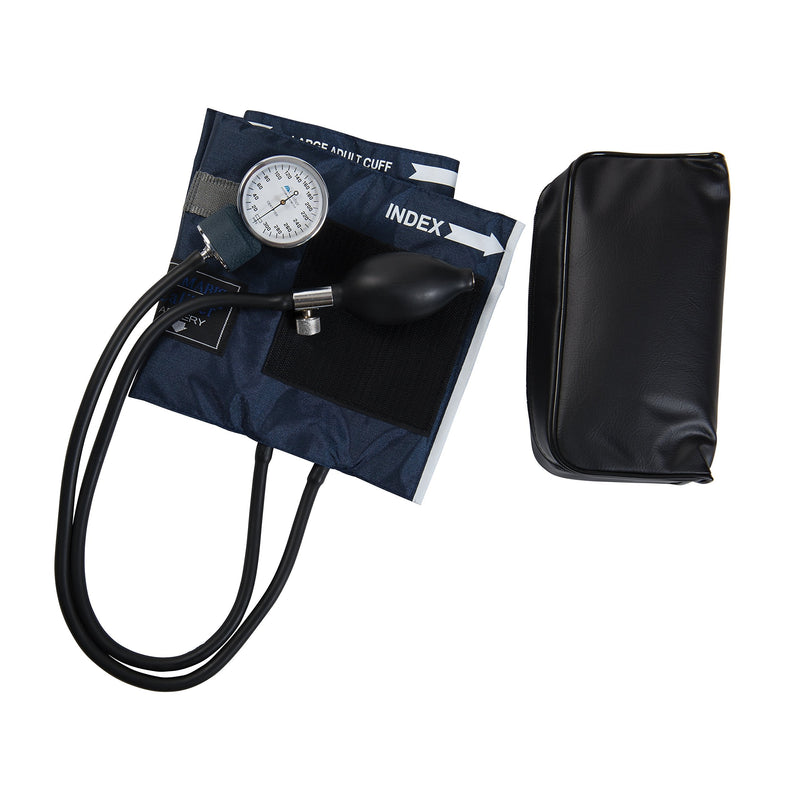 MABIS Aneroid Sphygmomanometer, Adult Cuff Size 13" to 20", Professional Manual Blood Pressure Cuff with Zipper Case, Caliber Series, Large Adult Cuff Adult Large Regular