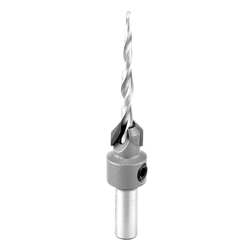 Amana Tool Carbide Tipped 82 Degree Countersink Tapered Drill Bit, 55608, 8 Screw, 7/16 D x 11/64 Drill Dia x 5/16 Round Shank
