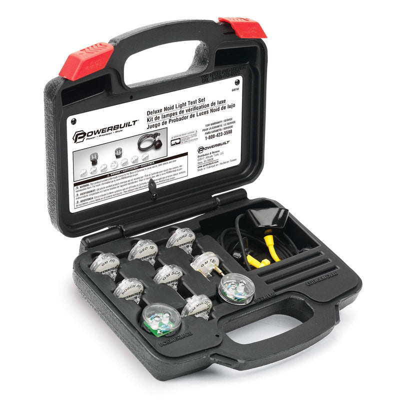 Powerbuilt Deluxe Fuel Injection Test Noid Light Tool Set, Kit Tests Vehicle Electronic Fuel Injectors and Idle Air Control Valves - 648745,Black 10 Piece