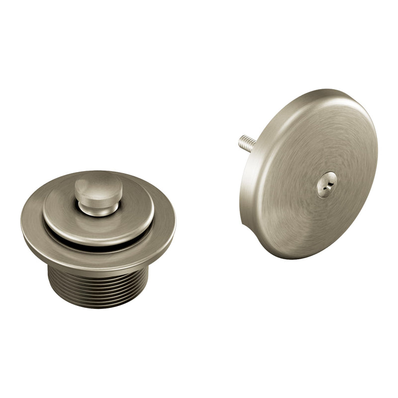 Moen Brushed Nickel Push-N-Lock Tub and Shower Drain Kit with Standard 1-1/2 Inch Threads, T90331BN 1.5 Inches (Pack of 1)