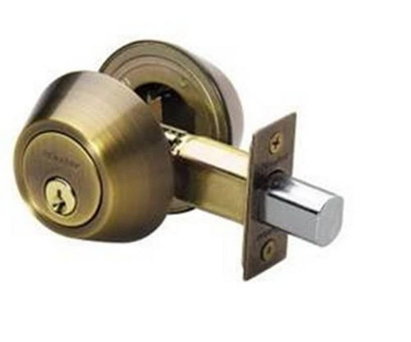 Master Lock DSO0705 Keyed Deadbolt, Antique Brass (Pack of 1)