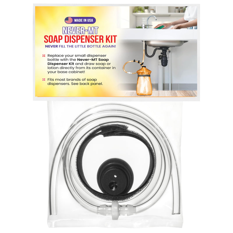 The Original Soap Dispenser Conversion Kit - Made in The USA - Kitchen Sink Extension Tube Kit - Never Fill The Little Bottle Again!