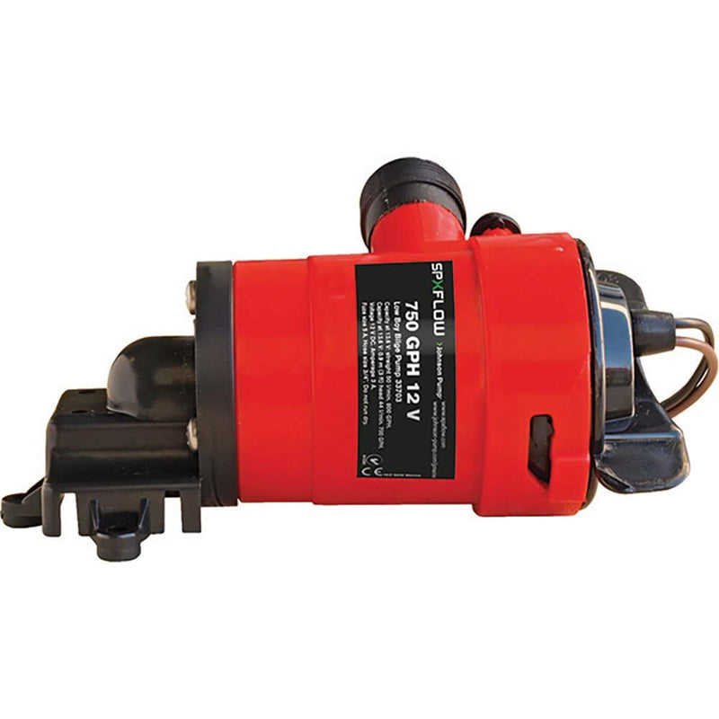 Johnson Pump Low Boy Bilge Pump - 750 GPH, Model: 33703, Red