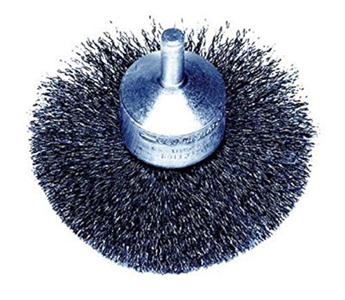 Weiler 10046 1-1/2" Circular Flared Crimped Wire End Brush, .008" Stainless Steel Fill, Made in The USA 0.008 Wire Size