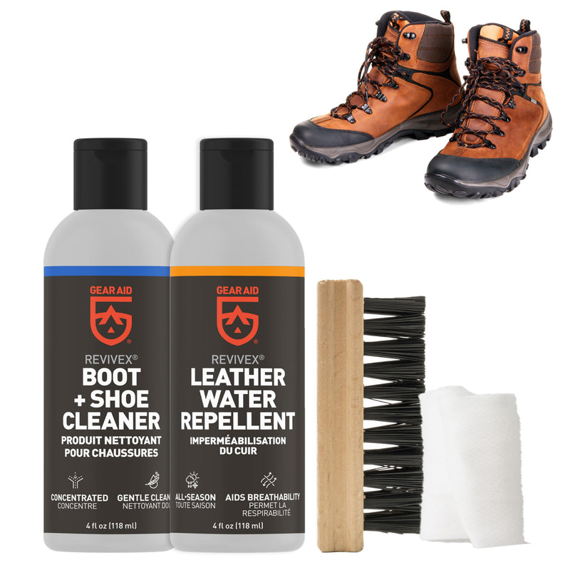 Gear AID Revivex Leather Shoe and Boot Cleaner Conditioning Kit, Restore Your Sneakers, Work and Hiking Boots, Includes Soap 1 Pack