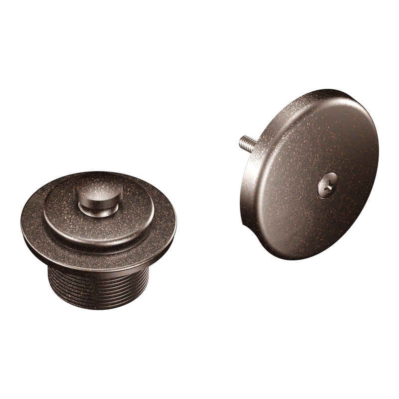 Moen Push-N-Lock Oil-Rubbed Bronze Tub and Shower Drain Kit with 1-1/2 Inch Threads, Drain Plug and Overflow, T90331ORB