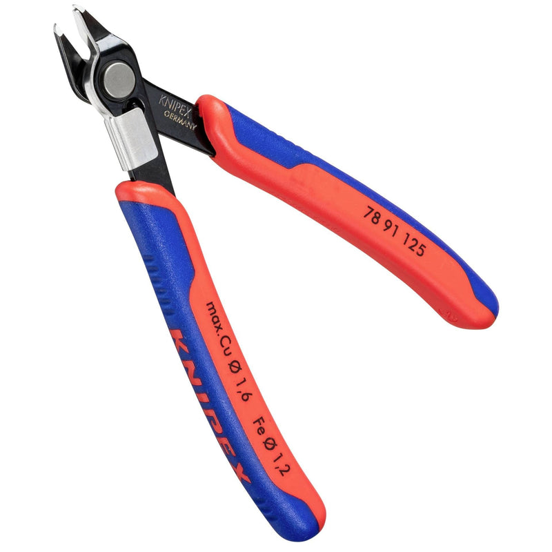 Knipex 78 91 125 Electronics Cutter "Super-Knips" 4,92" with lead catcher Multi-colour Burnished, wire clamp, very small facet