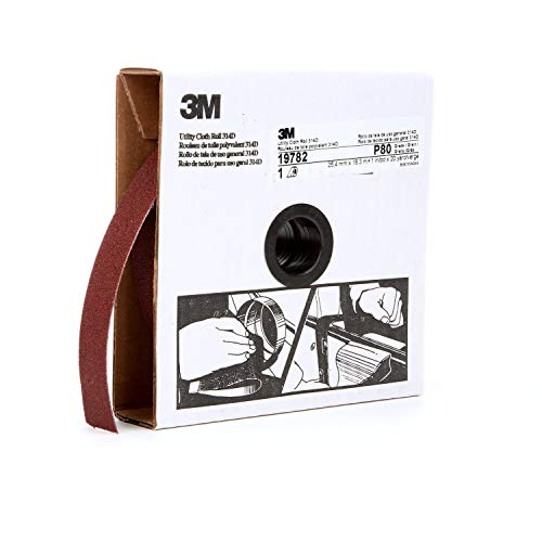 3M Utility Cloth Roll, 314D, P80 J-Weight, 1 in x 20 yd