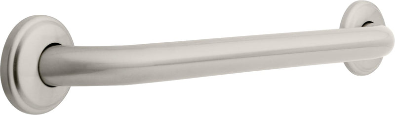Safety First 5918SN Beveled Edge Concealed Mount Safety Bath and Shower Grab Bar, 1-1/4-Inch x 18-Inch, Satin Nickel 1.25 x 18 Inch