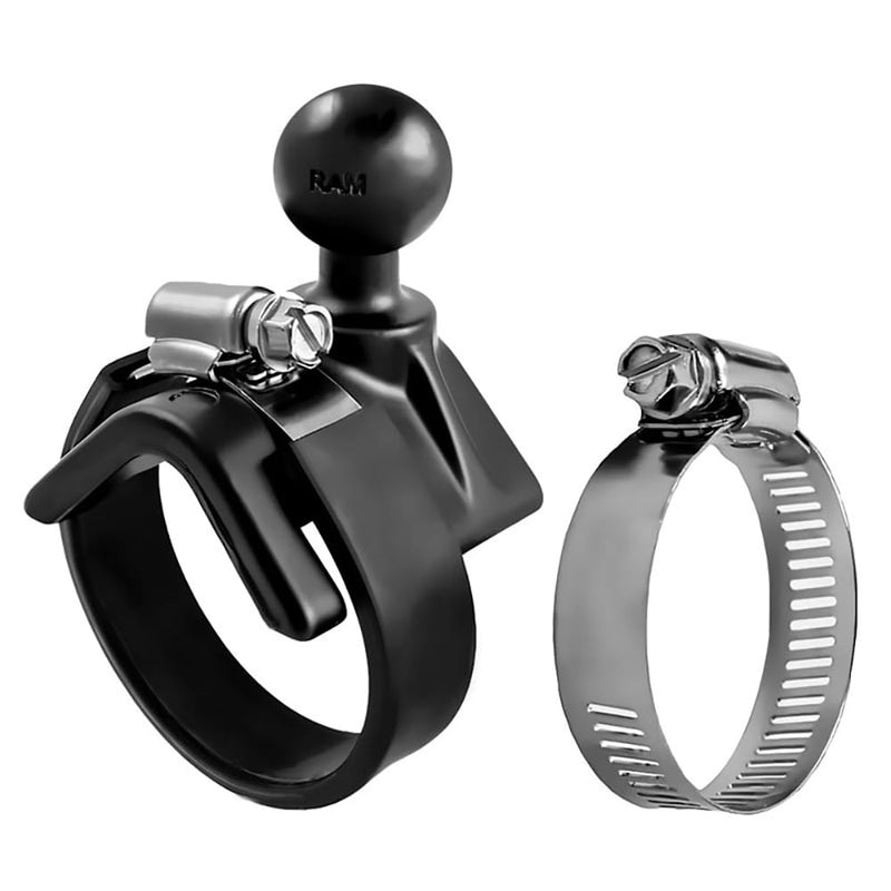 RAM Mounts RAM-B-108BU Strap Hose Clamp Ball Base with B Size 1" Ball for Rails 1" to 2.1" in Diameter Standard Packaging