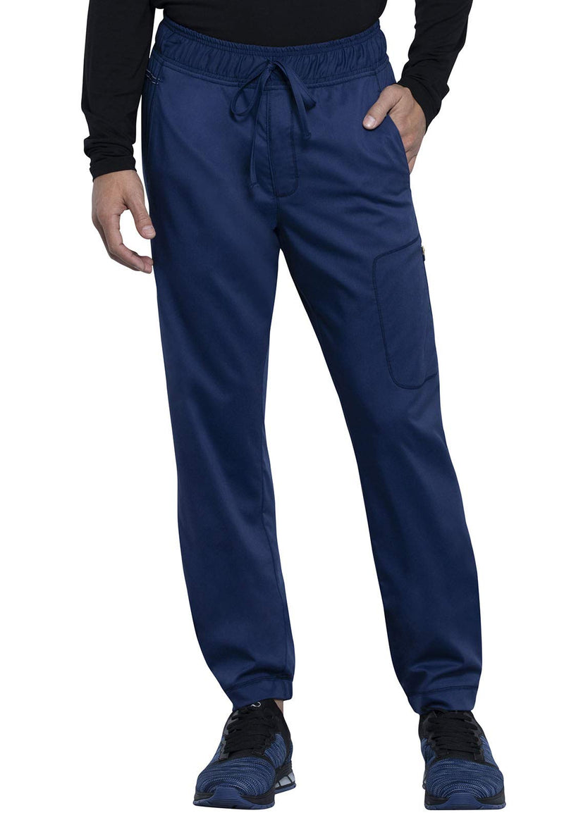 Cherokee Joggers for Men Modern Fit Scrub Pant with Drawstring Waistband, 5 Pockets, Soft 2-Way Stretch Fabric - WW012 Large Navy