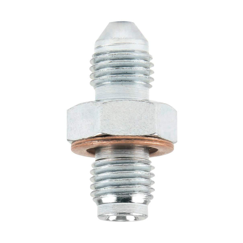 Allstar Performance Fitting, Adapter, Straight, 3 AN Male to 3/8-24 in Inverted Flare Male, Steel, Zinc Oxide, Brake Caliper Inlet, 3/16 in Hardline, Pair