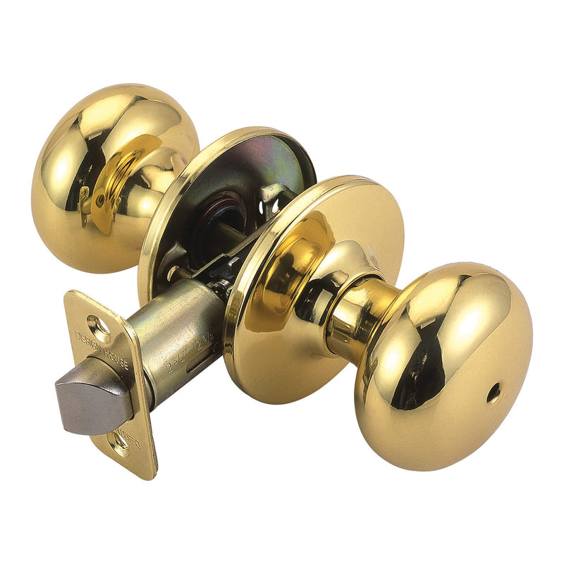 Design House 753277 Cambridge 2-Way Latch Privacy Door Knob, Adjustable Backset, Polished Brass Privacy/Bed & Bath unspecified