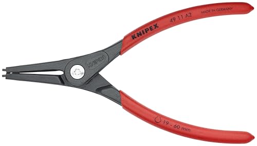 KNIPEX - 49 11 A2 Tools - Precision Circlip Pliers, External, Straight, 3/4-2 23/64" Shaft Dia. (4911A2)