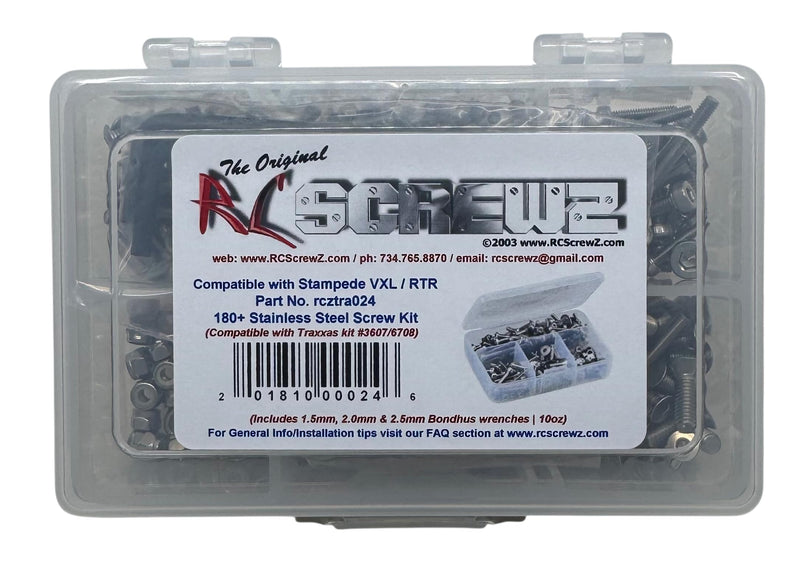 RCScrewZ Stainless Steel Screw Kit tra024 Compatible with Traxxas Stampede VXL (#3607/6708)