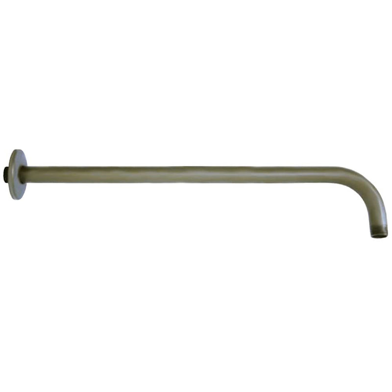 Kingston Brass K117A8 17-Inch J-Shaped Rain Drop Shower Arm with Round Flange in Brushed Nickel