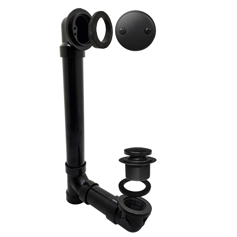 Westbrass Tip-Toe Sch. 40 ABS Bath Waste with Two-Hole Elbow, Matte Black, D4931-62 1 Pack