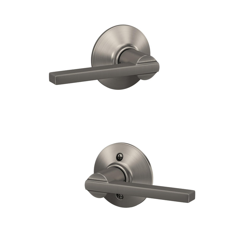 Schlage F10 LAT 619 Latitude Door Lever, Hall & Closet Passage Lock, Satin Nickel Standard