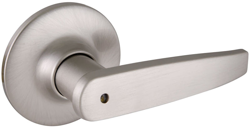 Design House 702084 Delavan Privacy Bed and Bath Door Lever Satin Nickel Bed & Bath Lock