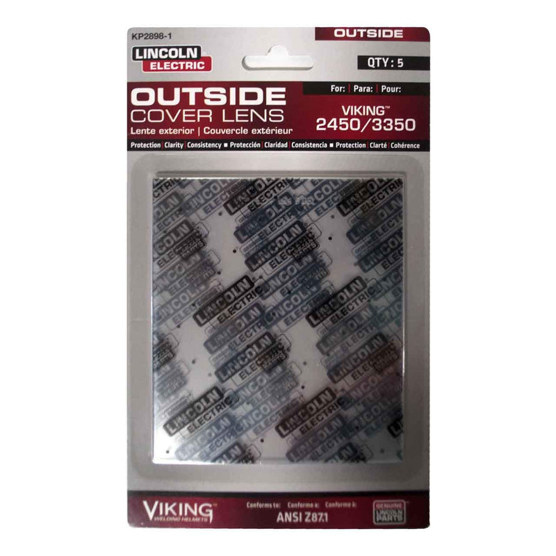 Lincoln Electric KP2898-1 Viking 3350/2450 Series Outside Clear Cover Lens, 5-Pack