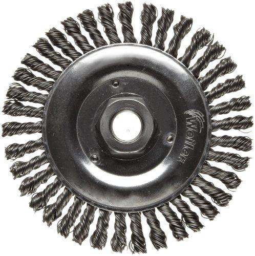 Weiler 08756 Roughneck Jr. 5" Root Pass Weld Cleaning Brush, .020" Steel Wire Fill, 5/8"-11 Unc Nut, Made in the USA Pack of 1