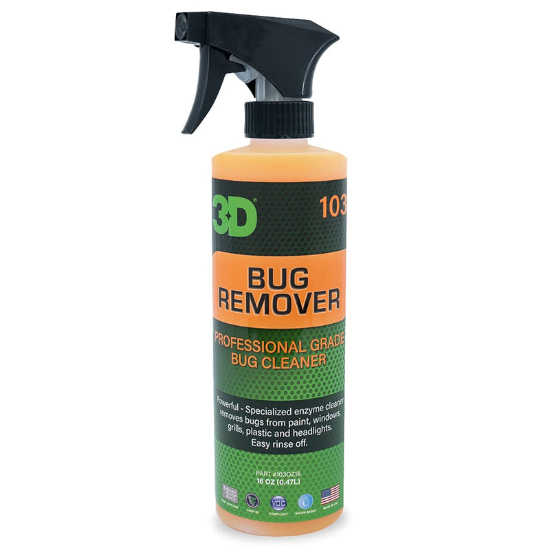 3D Bug Remover - All Purpose Exterior Cleaner & Degreaser to Wipe Away Bugs on Plastic, Rubber, Metal, Chrome, Aluminum, Windows & Mirrors, Suitable for use on Car Paint, Wax & Clear Coat 16oz. 16 OZ