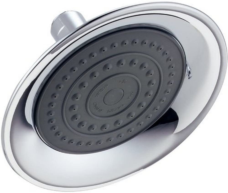 DELTA FAUCET Rubber Limited Single Setting Raincan Shower Head, Chrome Round Shower Head, Rainfall Shower Head, High Pressure Shower Head, 1.75 GPM Flow Rate, Chrome RP61181