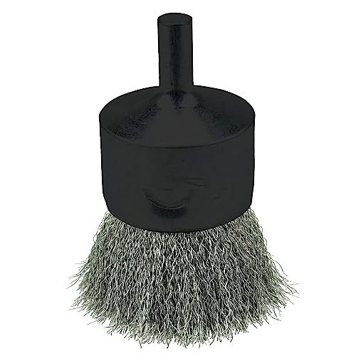 Weiler 10022 1" Crimped Wire End Brush, .0104" Stainless Steel Fill, Made in the USA 1 Count (Pack of 1) Pack of 1