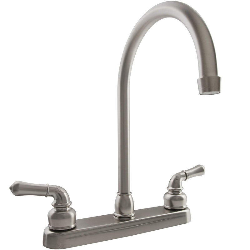 Dura Faucet DF-PK330HC-SN RV J-Spout Kitchen Sink Faucet (Brushed Satin Nickel) Brushed Satin Nickel