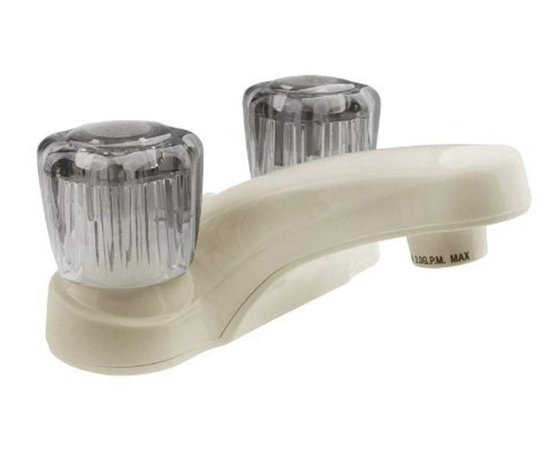 Dura Faucet DF-PL700S-BQ RV Bathroom Faucet with Smoked Acrylic Knobs (Bisque Parchment) Bisque Parchment